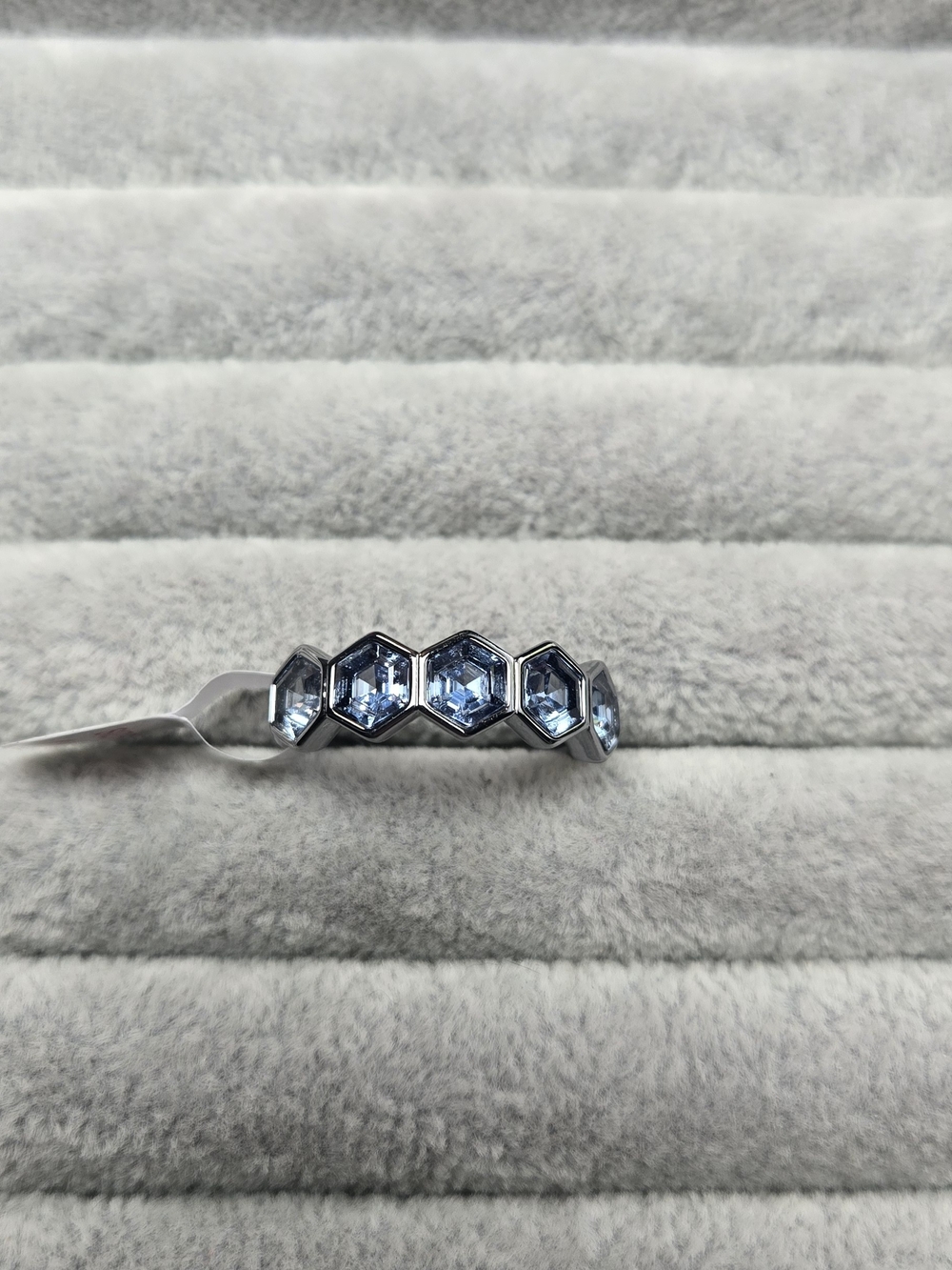 Size 11 Blue Spinel Hemitite Plated Bomb Party Ring